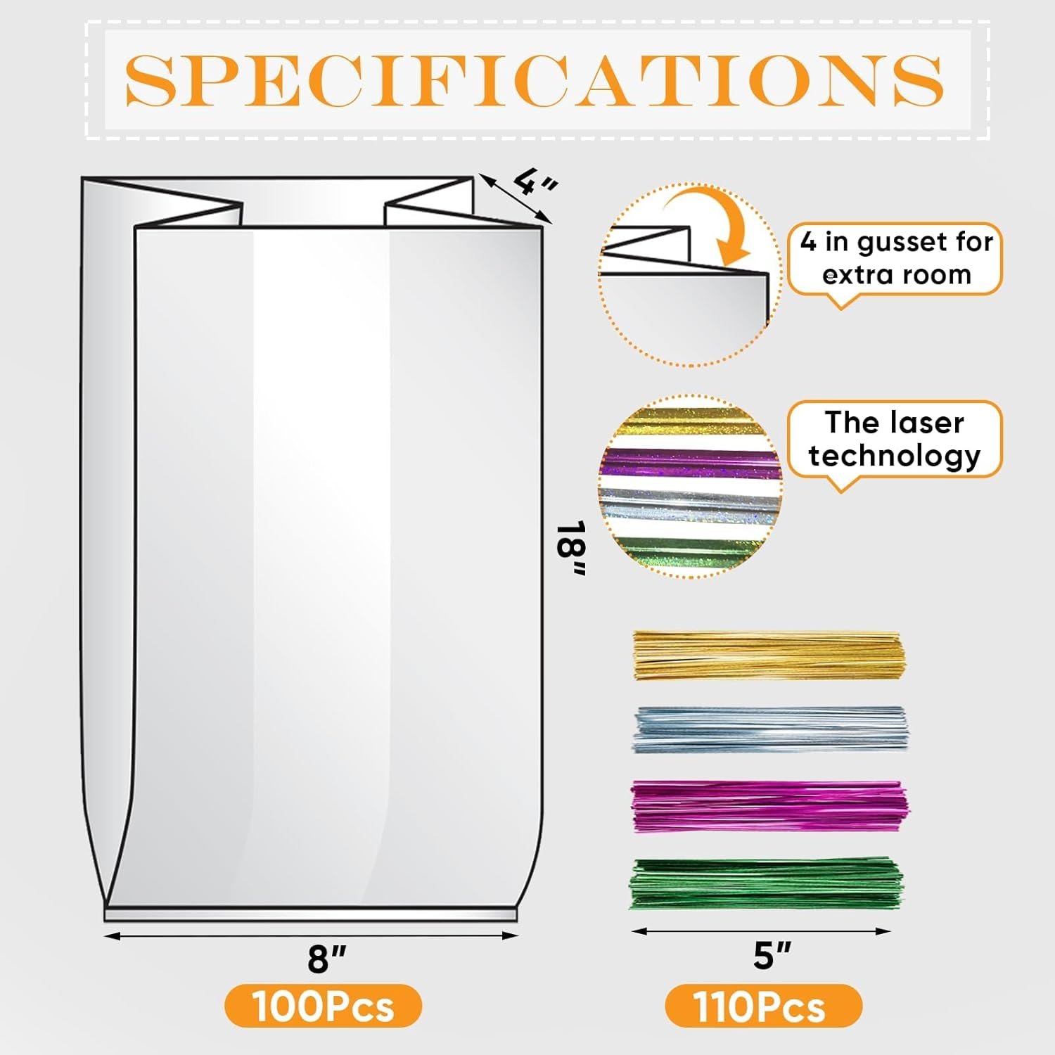 Wholesale Bread Bags for Homemade Loaf Bagels Sourdough - Durable Adjustable Plastic 100 Pcs + 110 Colorful 5