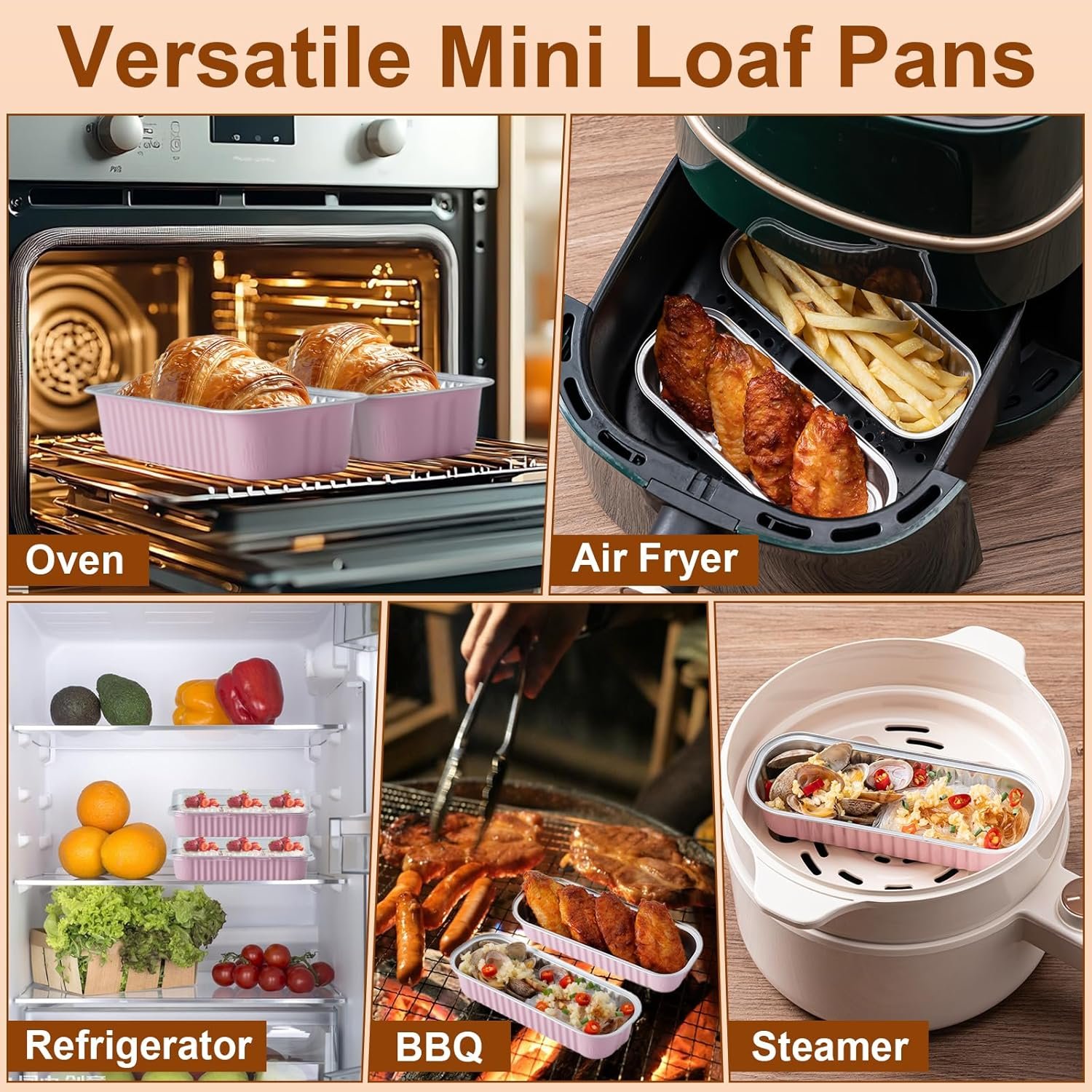 Wholesale 25-Pack 6.8oz Mini Aluminum Foil Rectangular Loaf Pans with Lids Spoons Pink Baking Containers for Parties Picnics Factory Wholesale 25-Pack 6.8oz Mini Aluminum Foil Rectangular Loaf Pans with Lids Spoons Pink Baking Containers for Parties Picnics Factory