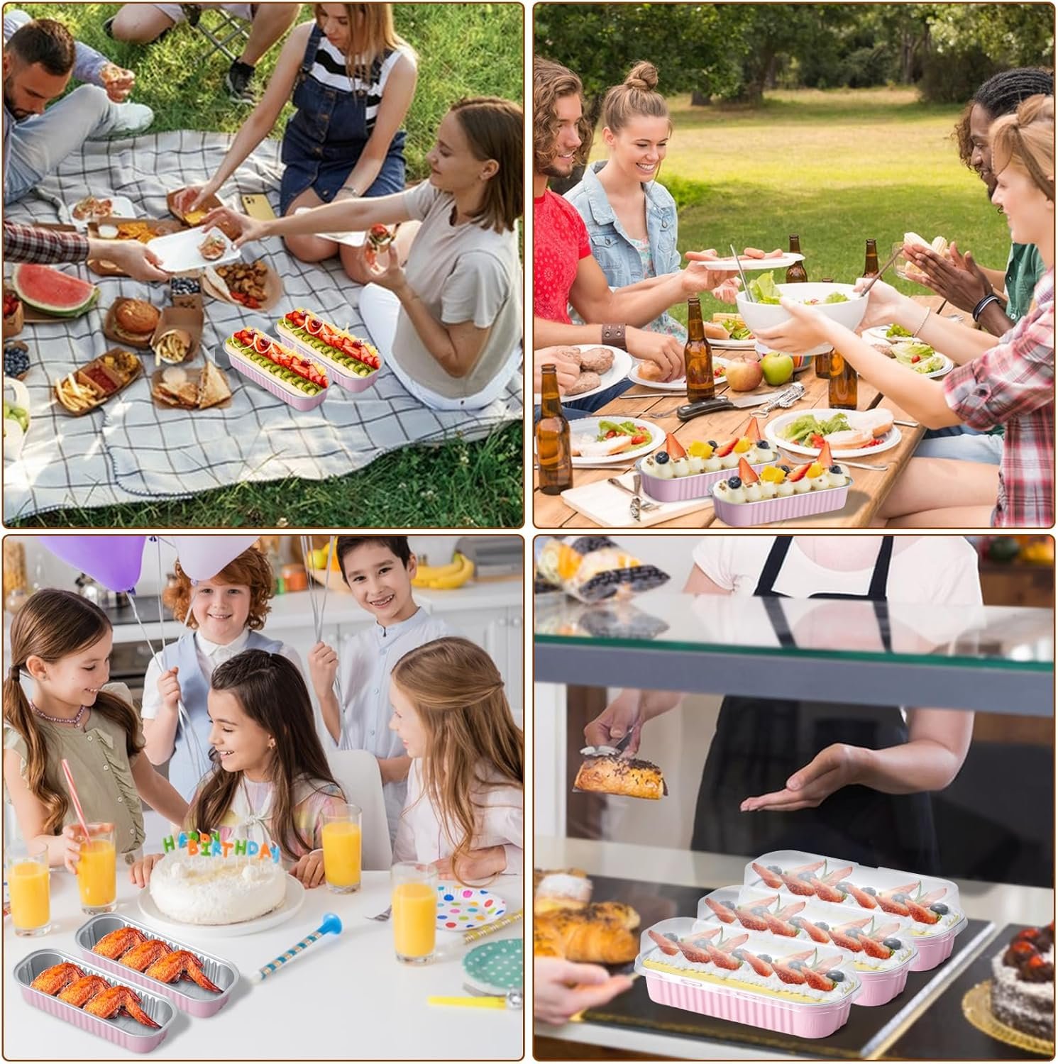 Wholesale 25-Pack 6.8oz Mini Aluminum Foil Rectangular Loaf Pans with Lids Spoons Pink Baking Containers for Parties Picnics Factory Wholesale 25-Pack 6.8oz Mini Aluminum Foil Rectangular Loaf Pans with Lids Spoons Pink Baking Containers for Parties Picnics Factory