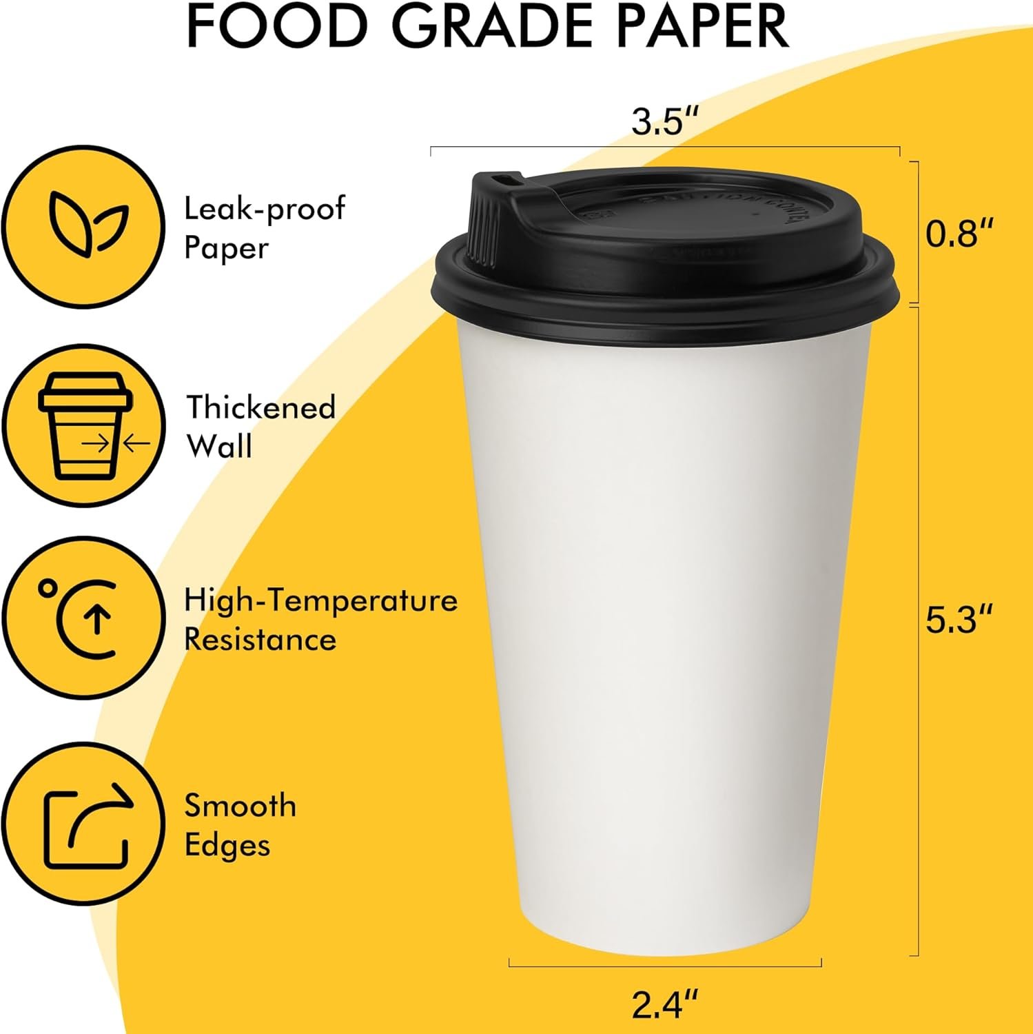 Wholesale 100 Pack 16 oz Disposable Hot Coffee Paper Cups with Lids To Go Factory