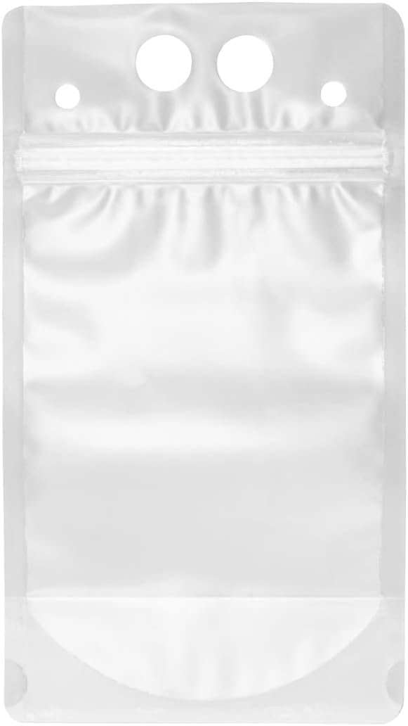 Wholesale 5.1 x 1.6 Inch Double Zipper Drink Pouches 100 Count Hand-Held Straw Storage Translucent Plastic Heavy Duty Tamper-Evident Juice Bags Factory