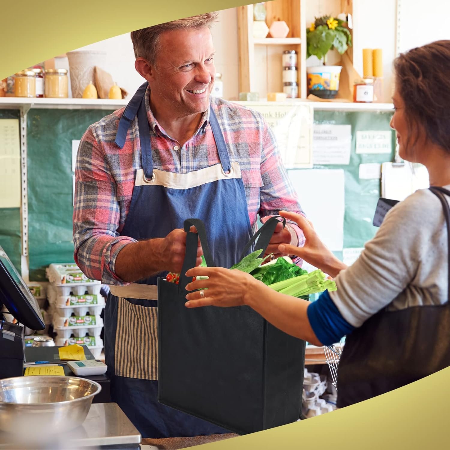 Wholesale 50 Pieces Reusable Non-Woven Tote Grocery Bags with Handles Foldable for Boutiques Black Factory Wholesale 50 Pieces Reusable Non-Woven Tote Grocery Bags with Handles Foldable for Boutiques Black Factory