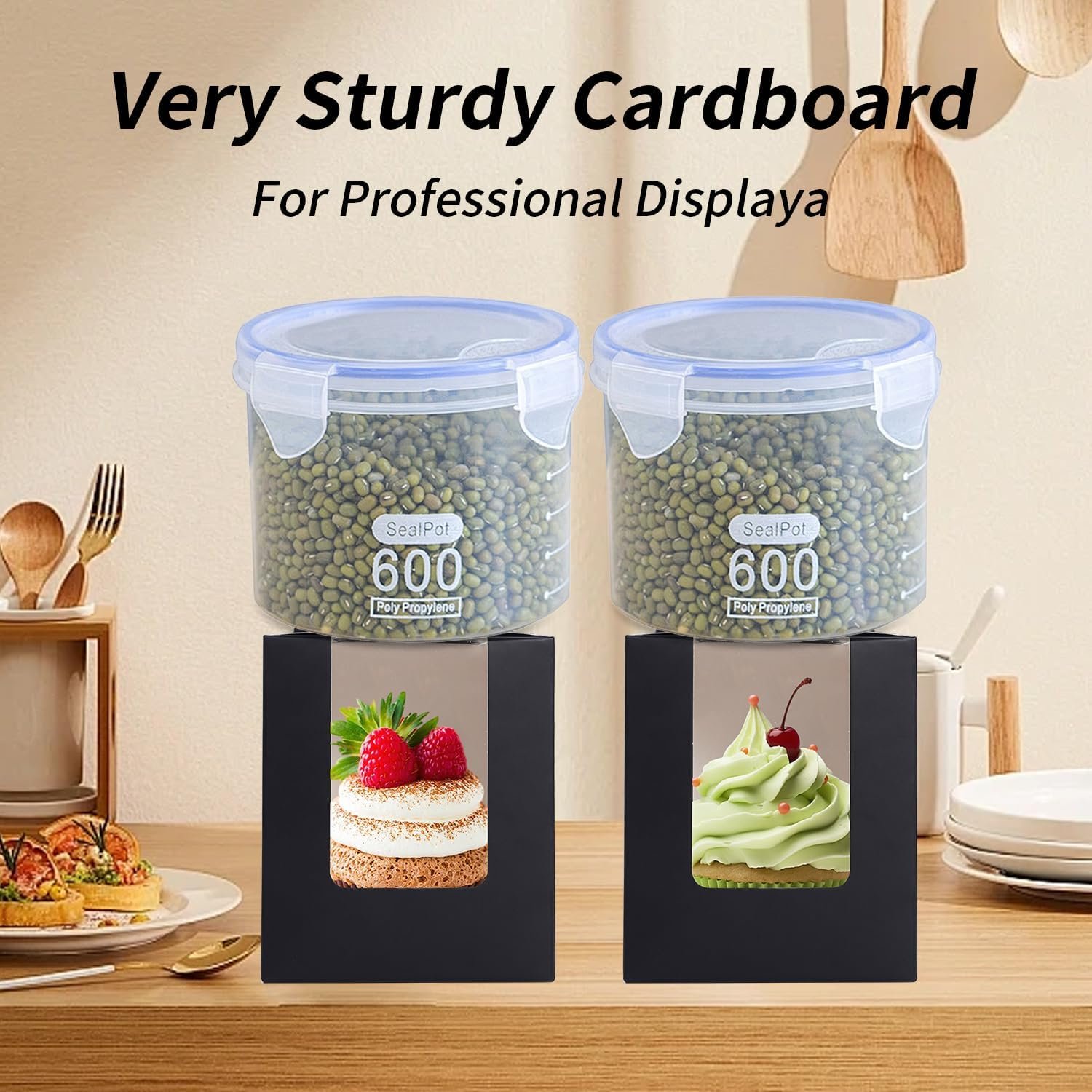 Wholesale 70pcs Black Portable Individual Cupcake Boxes with Handles Clear Window Inserts for Muffins Cookies Donuts Desserts Carrier Holder Manufacturer