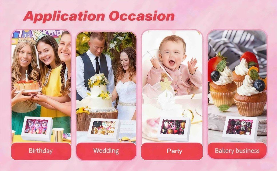 Wholesale 100PCS 8x5x2 Inch Window Bakery Boxes for Cookies Chocolate Strawberries Macarons Simple Style Factory