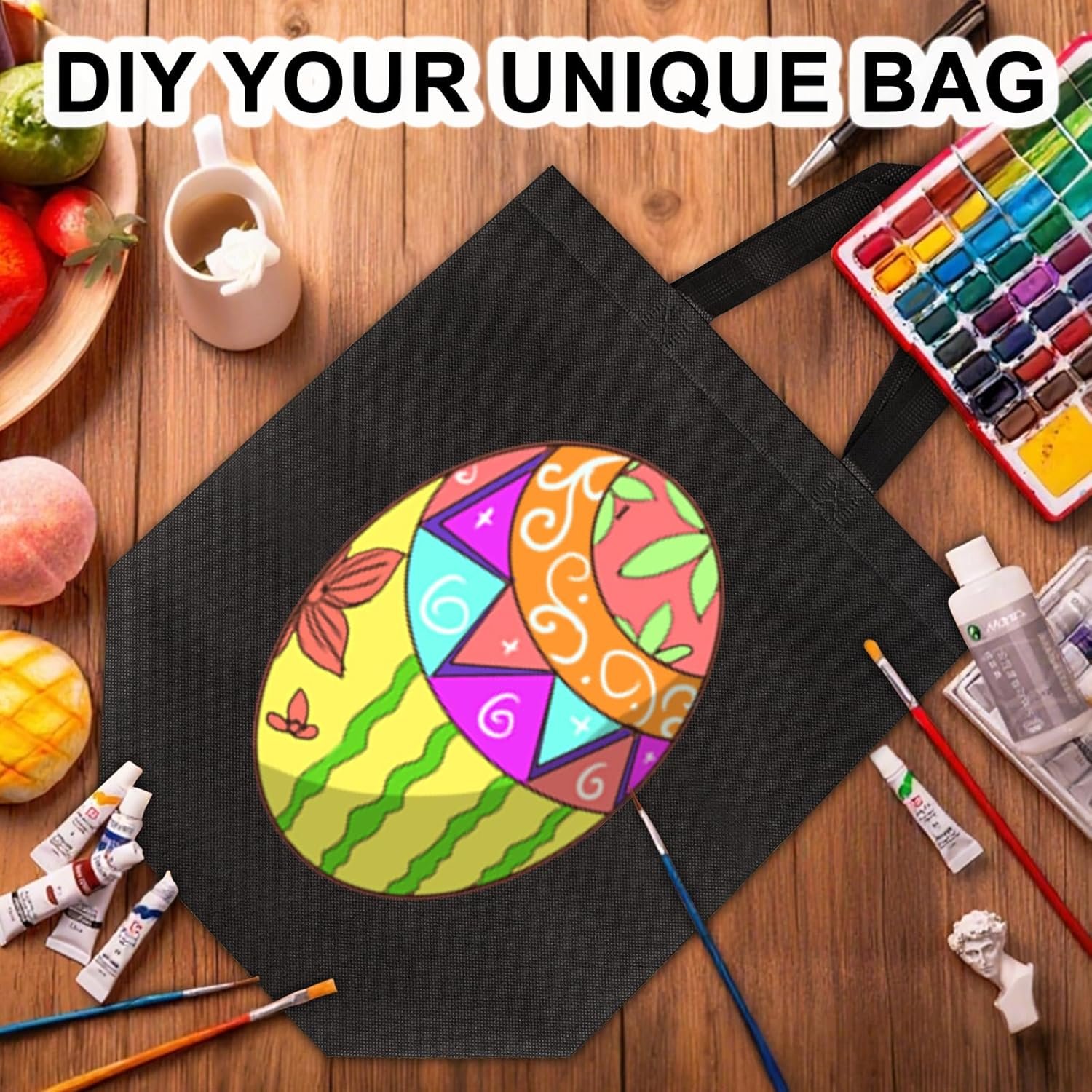 Wholesale Black Reusable Non-Woven Tote Bags with Reinforced Handles Bulk Shopping Factory