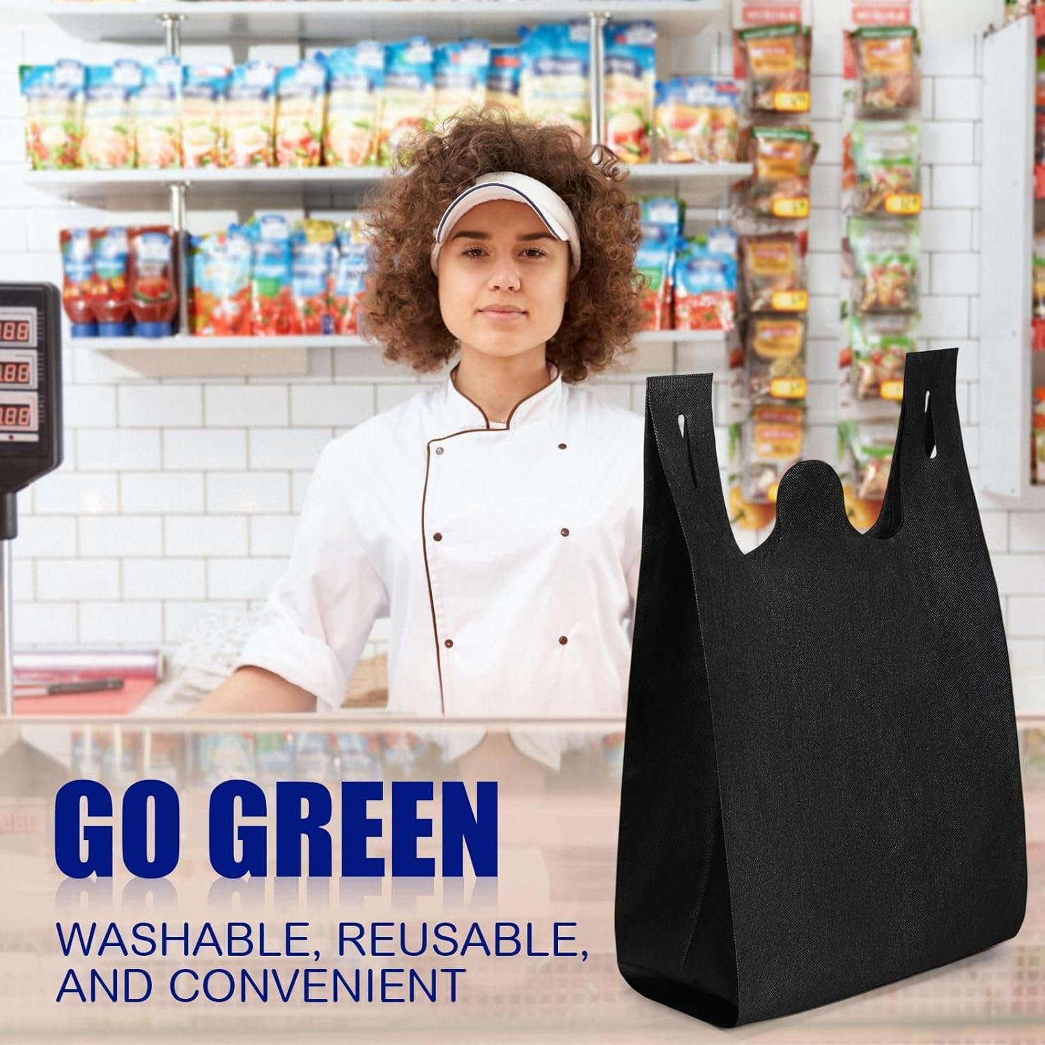 Wholesale Large Reusable Non-Woven Grocery T-Shirt Bags Bulk Foldable Totes with Handles 21x11x6 Inch Factory