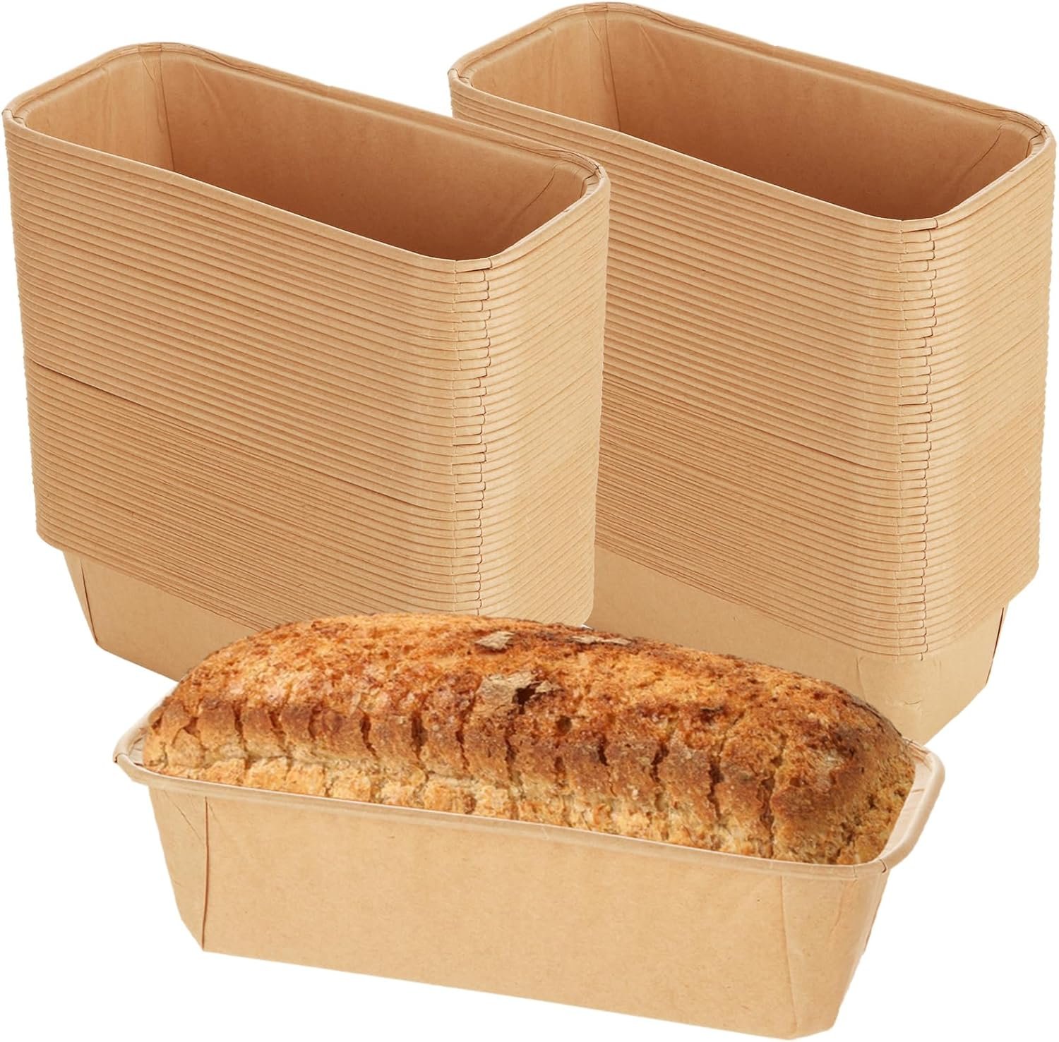 Wholesale 100 Pack 6.1x2.1x2 Inch Rectangle Kraft Paper Loaf Pans Disposable Baking Molds Microwave Freezer Safe Grease-Resistant Stackable for Bread Cakes Desserts Factory Wholesale 100 Pack 6.1x2.1x2 Inch Rectangle Kraft Paper Loaf Pans Disposable Baking Molds Microwave Freezer Safe Grease-Resistant Stackable for Bread Cakes Desserts Factory