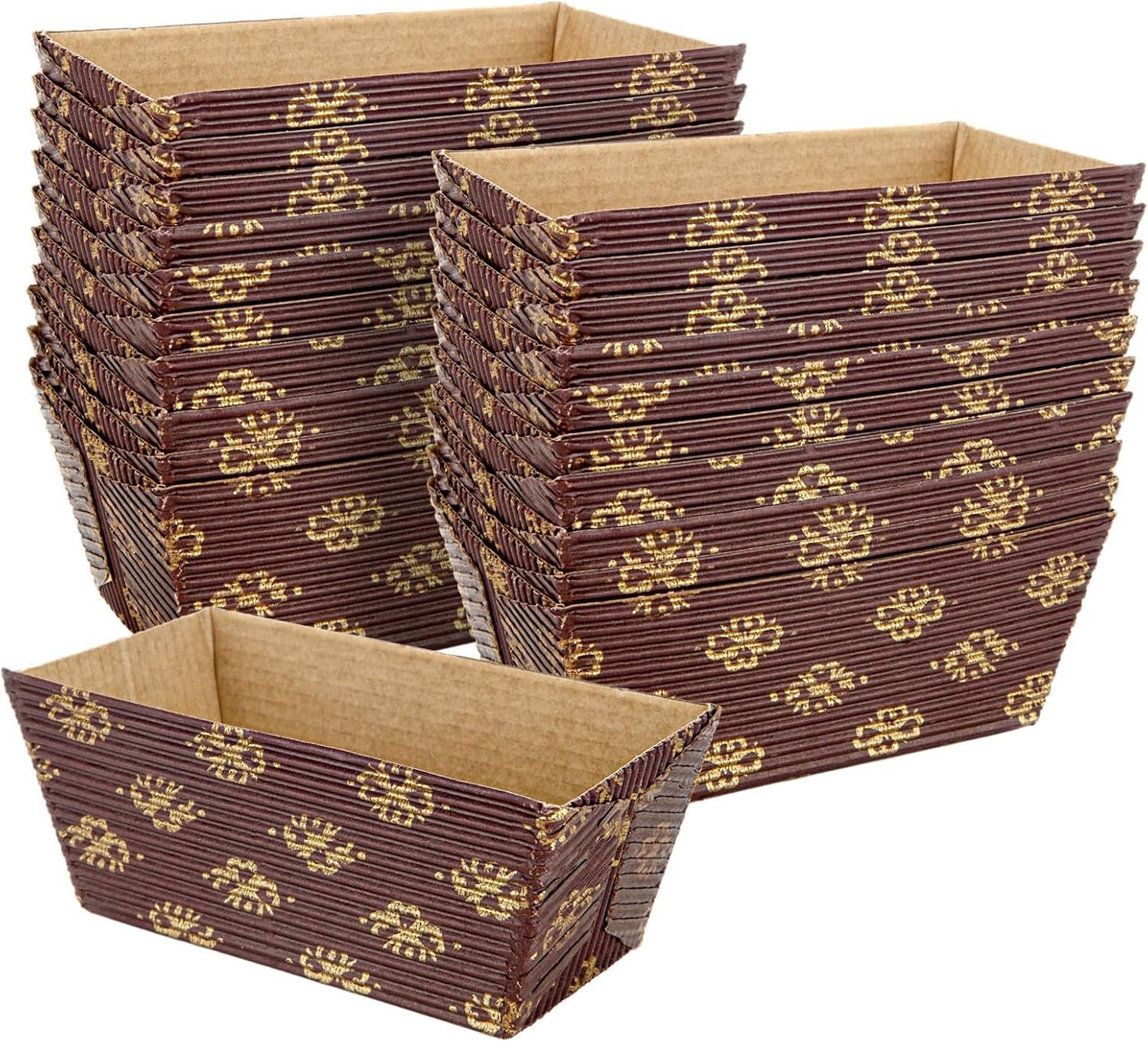 Wholesale 100 Pcs Mini Disposable Corrugated Paper Loaf Pans Microwave Oven Freezer Safe for Bread Baking Factory