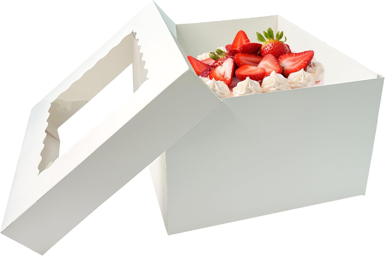 Wholesale 15 Pcs 12x12x8 Inches White Cake Boxes with Window Tall Bakery Containers for Multi-Layer Cakes Cookies Desserts Birthdays Parties Valentine's Day Factory