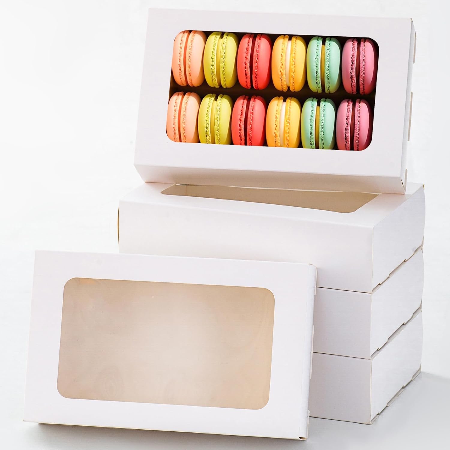 Wholesale 20-Pack 12-Compartment Macaron Boxes Clear Window Drawer Design Chocolate Covered Strawberry Truffle Dessert Gift Display Factory