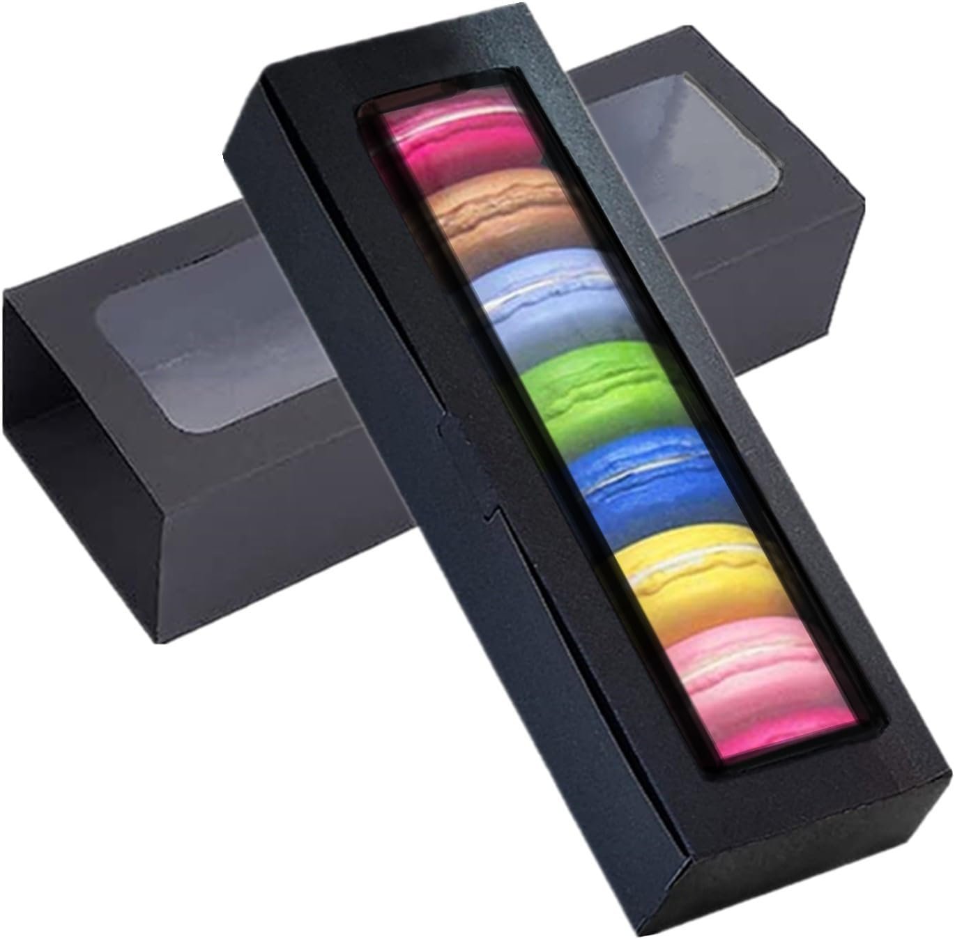 Wholesale 30 Pack Black Kraft Macaron Boxes with Window for 5-7 Macarons Cookies Pastries Truffles Desserts Muffins Cupcakes Bakery Gift Packaging Factory Wholesale 30 Pack Black Kraft Macaron Boxes with Window for 5-7 Macarons Cookies Pastries Truffles Desserts Muffins Cupcakes Bakery Gift Packaging Factory