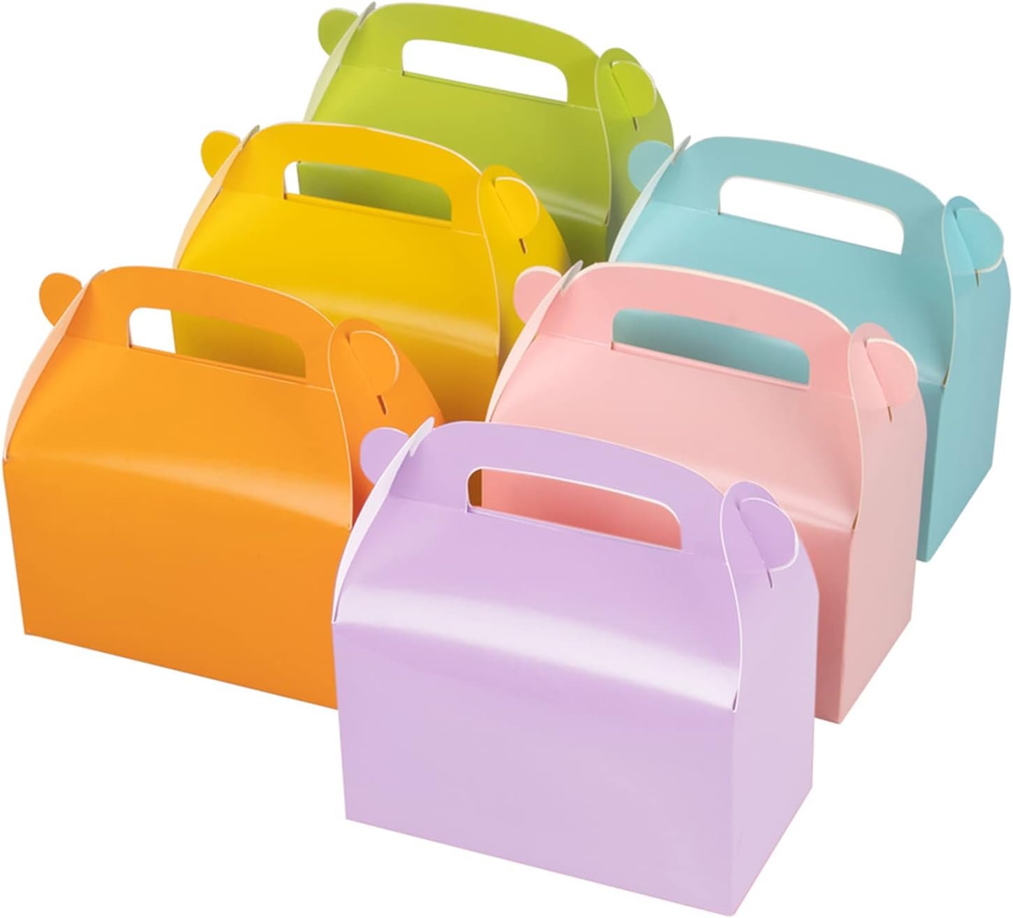 Wholesale 30-Pack Colorful Gable Paper Favor Goodie Boxes with Handles for Rainbow Party Treats Manufacturer