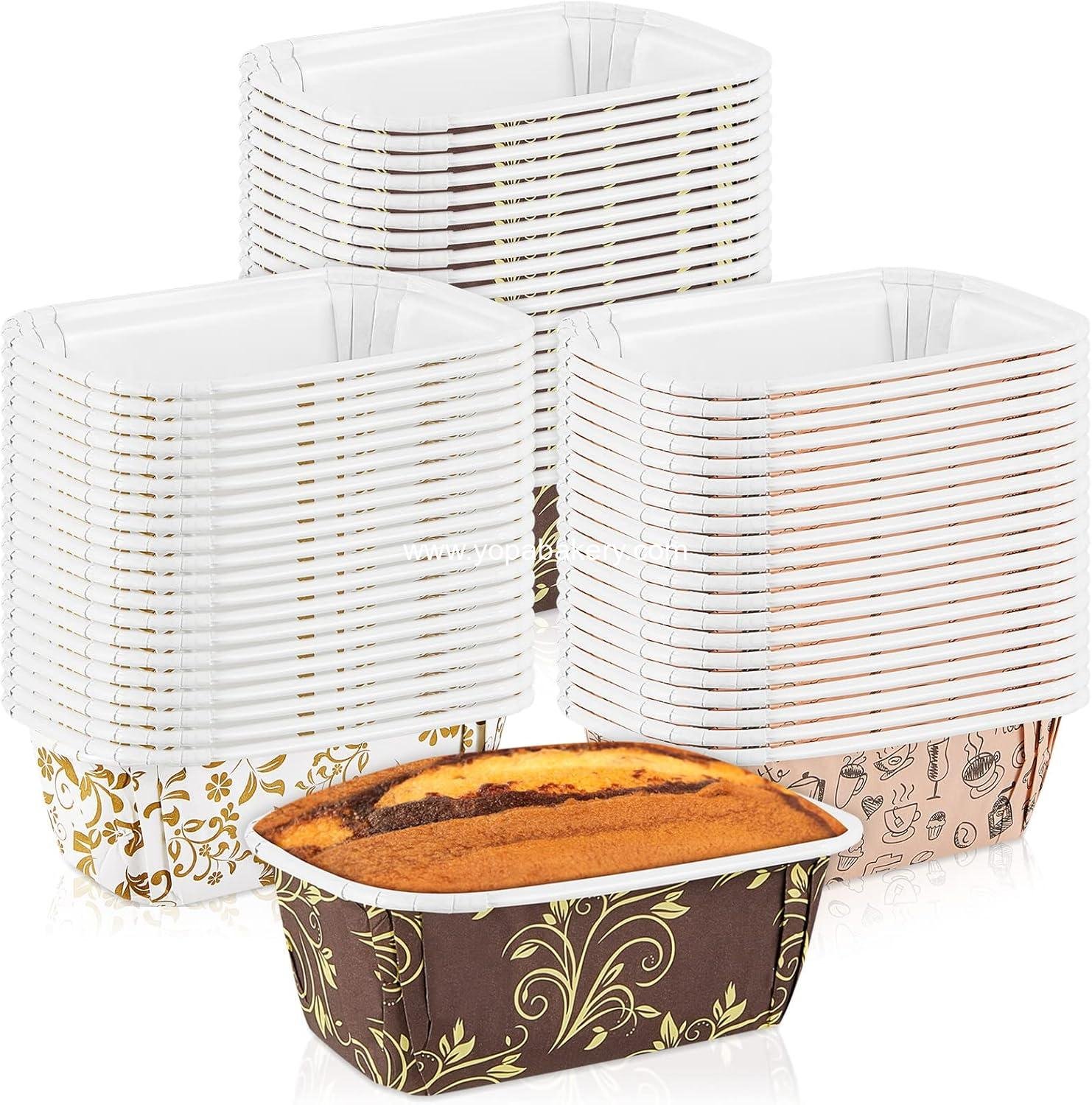 Wholesale 60 Pack 4.4x2.7x1.6 Inch Disposable Rectangle Paper Loaf Pans for Bread Cake Baking Microwave Oven Freezer Safe Manufacturer