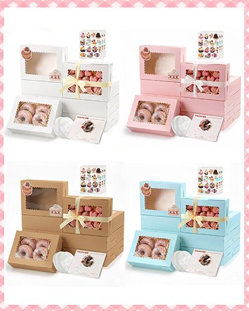 Wholesale 48 Pack 12x8x2.5 Inch Window Cookie Boxes Bakery Treats Christmas Gifts Desserts Donuts Pastries Brown Factory