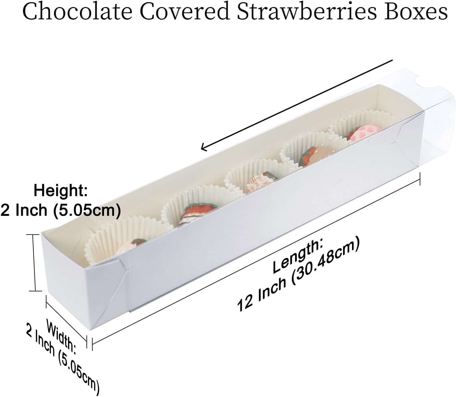 Wholesale 10 Pack 12x2x2 Inch Clear Window Drawer Boxes for Chocolate Covered Strawberries Macarons Cookies Christmas Valentines Mothers Day Factory