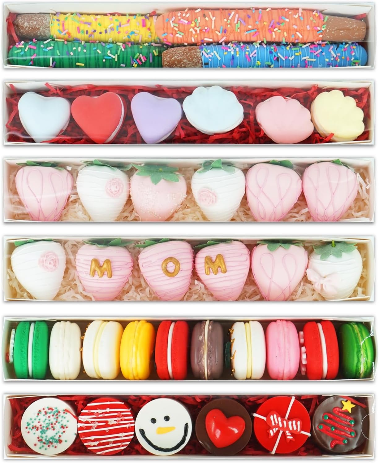 Wholesale 10 Pack 12x2x2 Inch Clear Window Drawer Boxes for Chocolate Covered Strawberries Macarons Cookies Christmas Valentines Mothers Day Factory