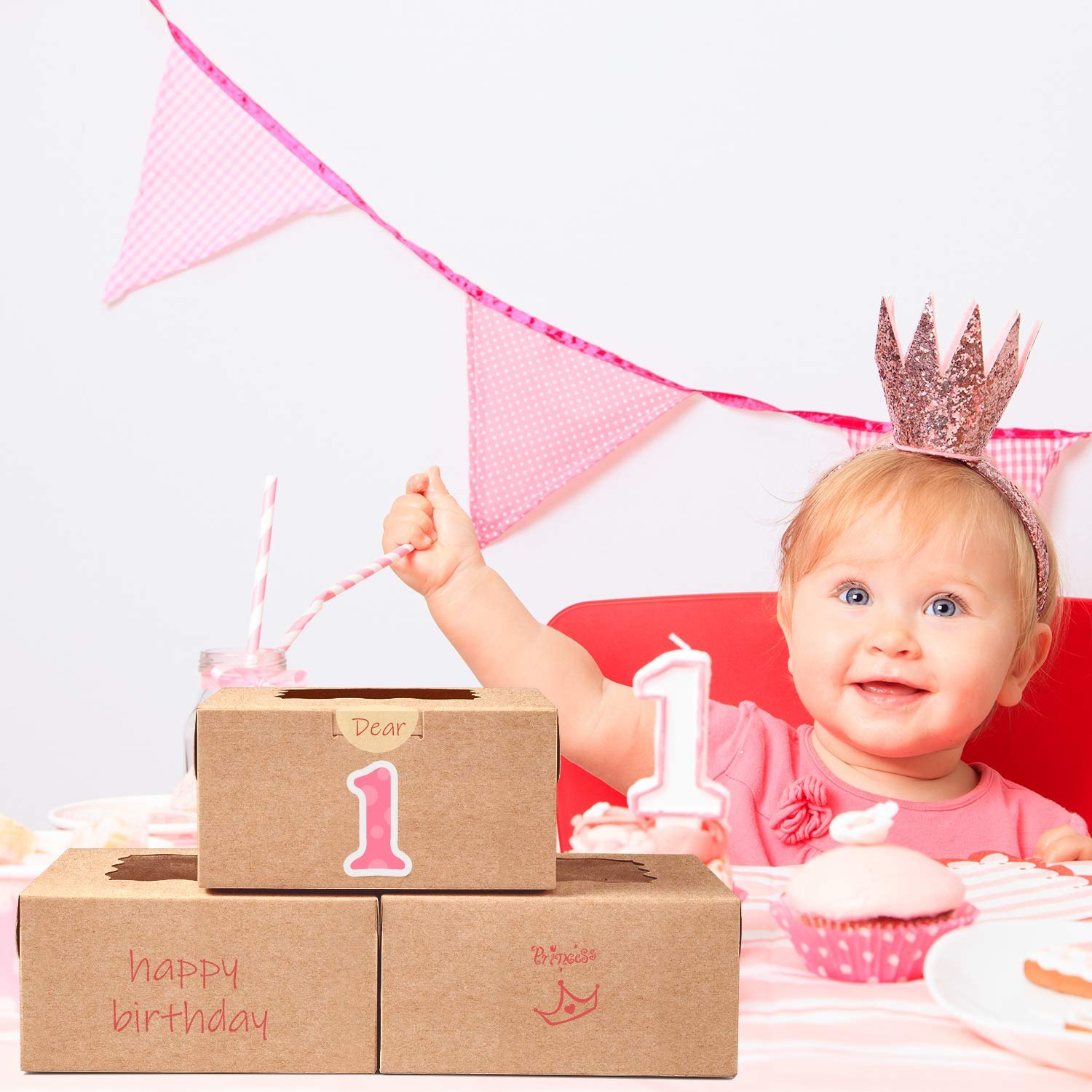 Wholesale 24 Pack 6x6x3in Brown Bakery Boxes for Cookies Mini Cakes Pastries with Window Parchment Paper Stickers Party Wedding Birthday Factory