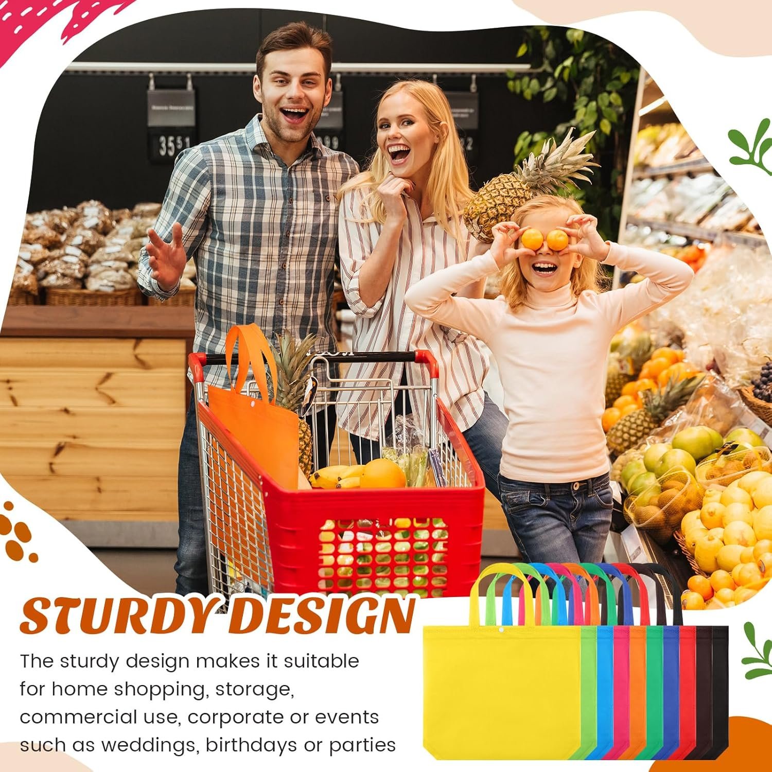 Wholesale 100 Pcs Reusable Non Woven Grocery Tote Bags with Handle Portable Foldable with Button Factory