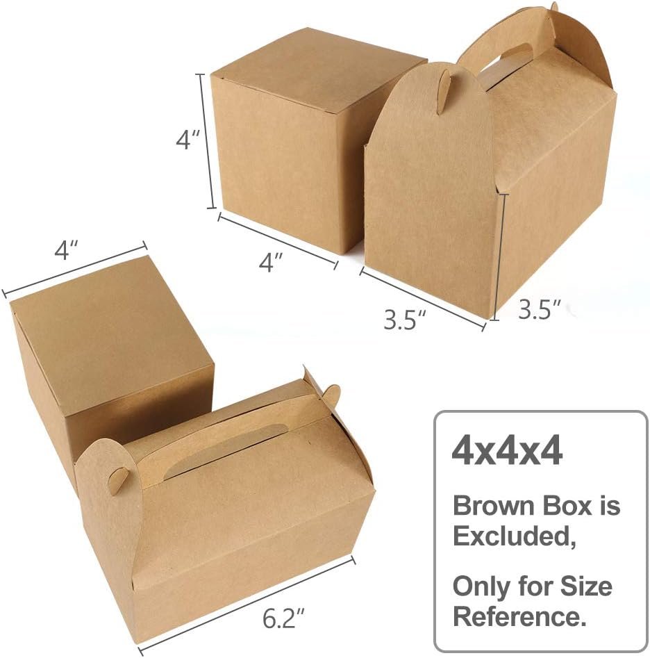 Wholesale 30 Pack 6.2x3.5x3.5 Inch Brown Kraft Gable Treat Favor Boxes for Birthday Party Wedding Baby Shower Goodies Factory