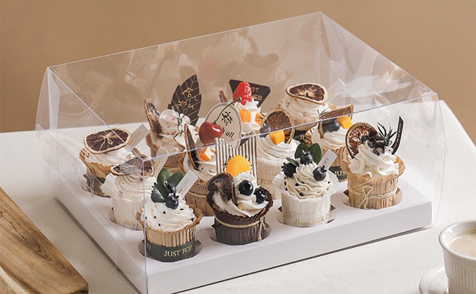 Wholesale 10-Pack 12-Count Clear Plastic Cupcake Boxes with Gift Ribbon for Desserts Cookies Muffins Pastries Baby Shower Parties Factory