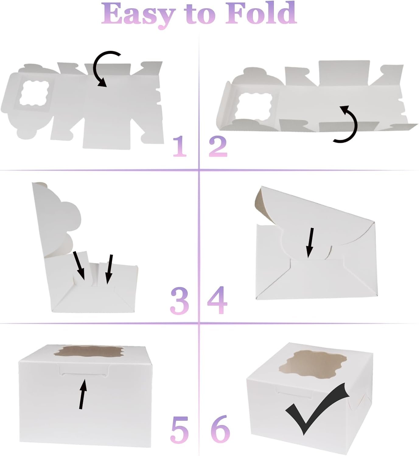 Wholesale 15pcs 6x6x2.5in White Bakery Boxes with Window for Macarons Donuts Cookies Desserts Treats Party Favors Factory