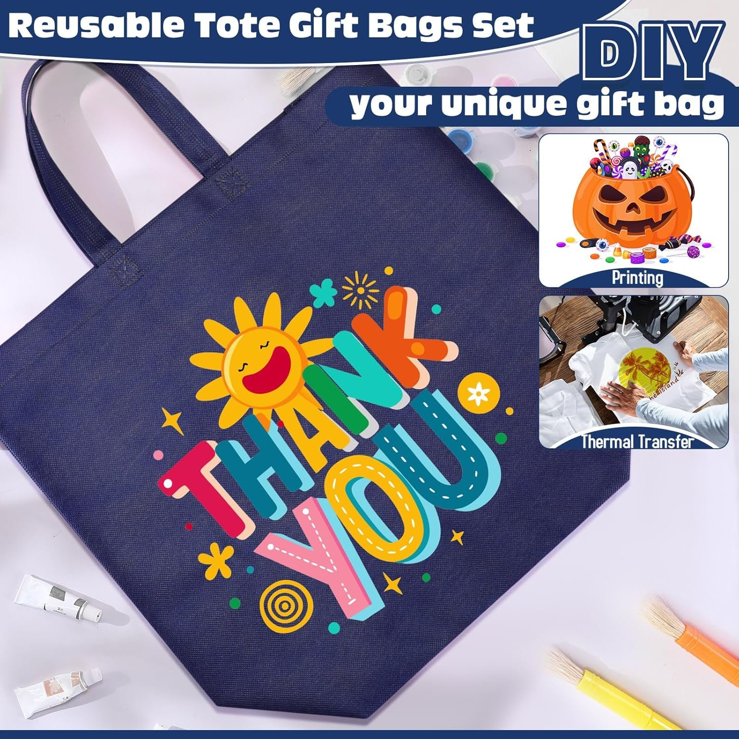 Wholesale Reusable Large Non-Woven Grocery Shopping Bags with Handles Foldable Portable Tote 16x6x12 Inch Factory