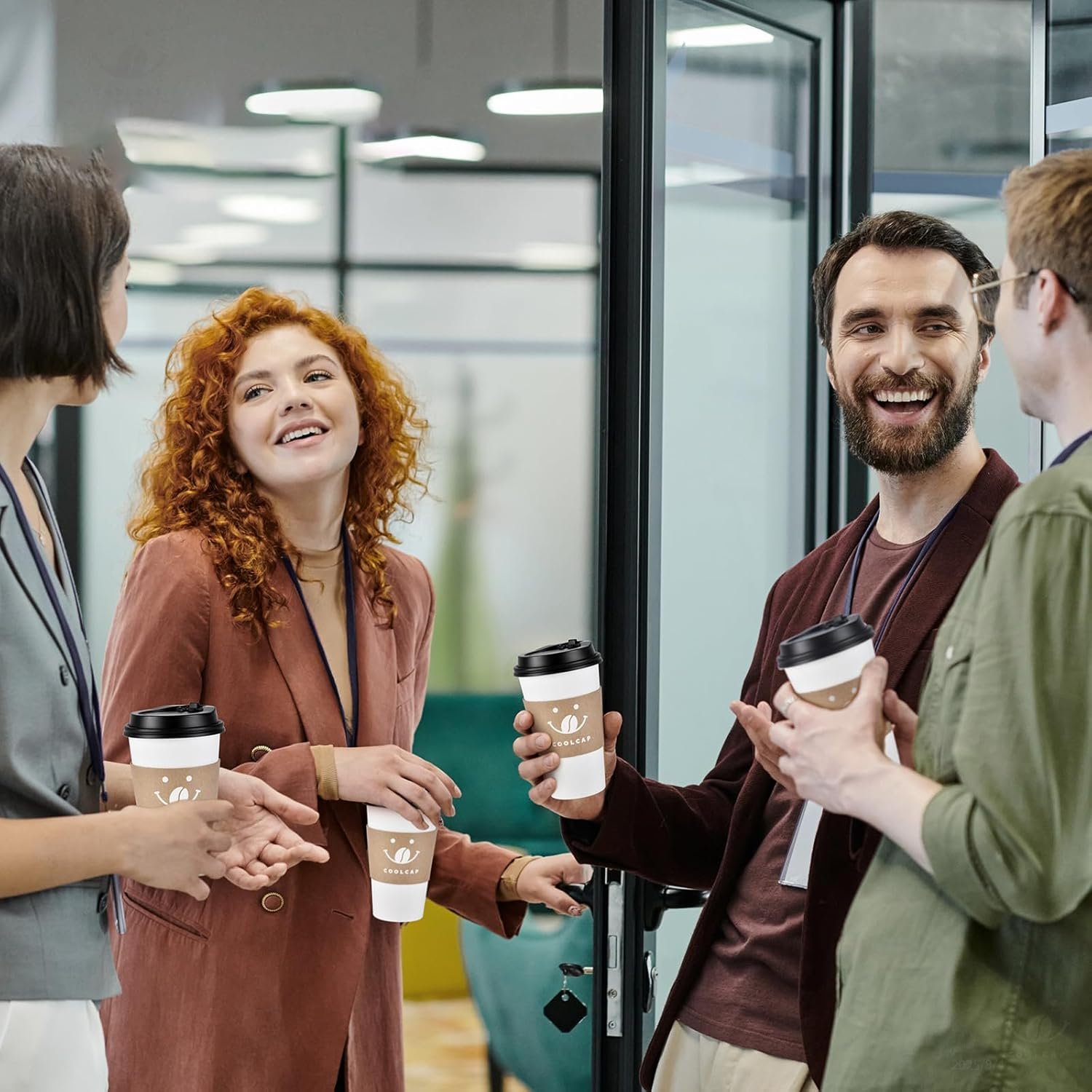 Wholesale 16oz Coffee Cups with Lids Sleeves 100 Pack Disposable To-Go Hot Paper Cups White Bulk Factory