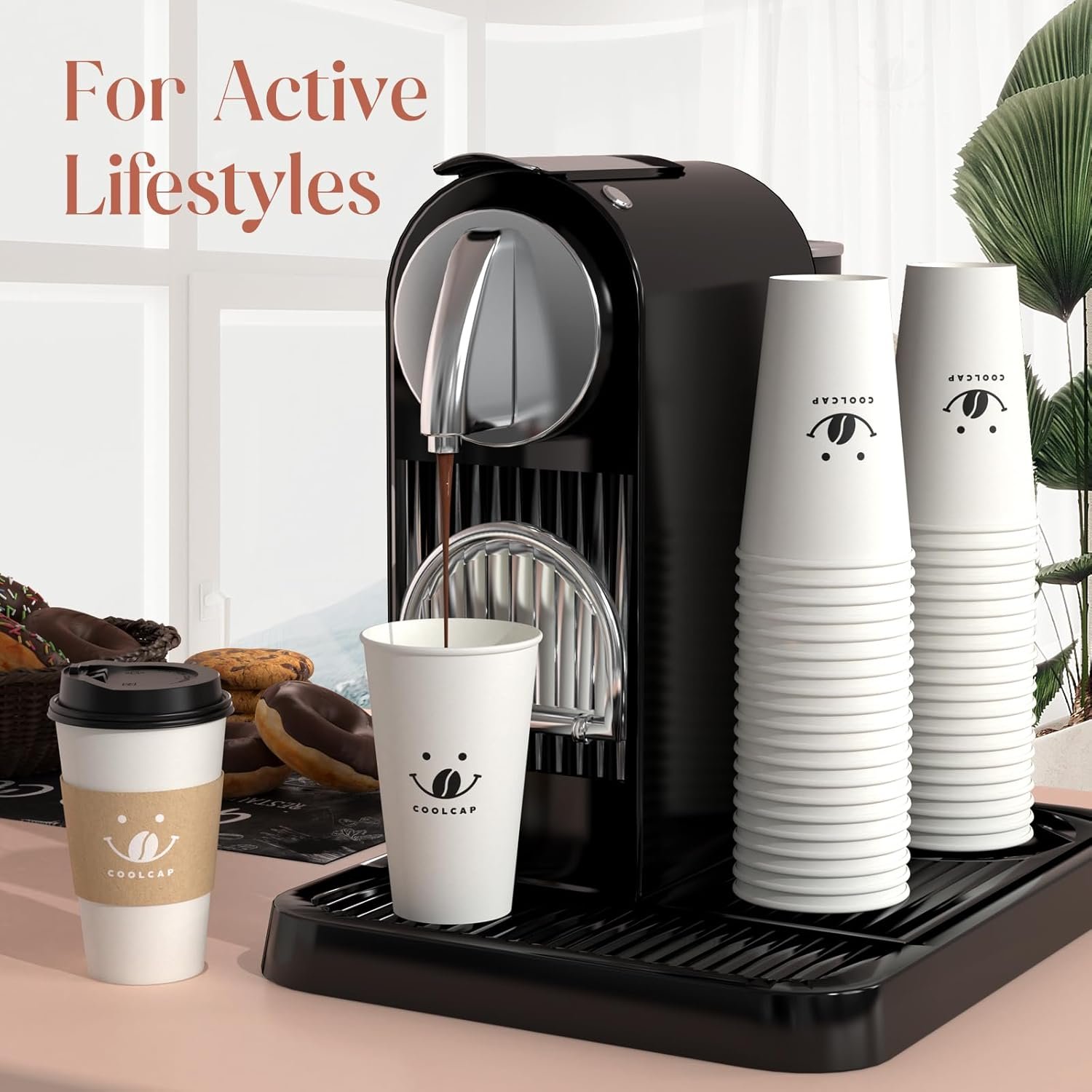 Wholesale 16oz Coffee Cups with Lids Sleeves 100 Pack Disposable To-Go Hot Paper Cups White Bulk Factory