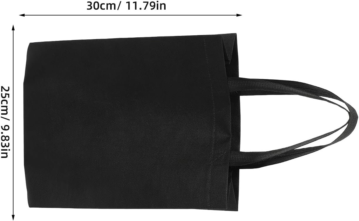 Wholesale 50pcs Black Non-woven Reusable Shopping Tote Bags with Handles for Party Favors Presents Groceries Factory