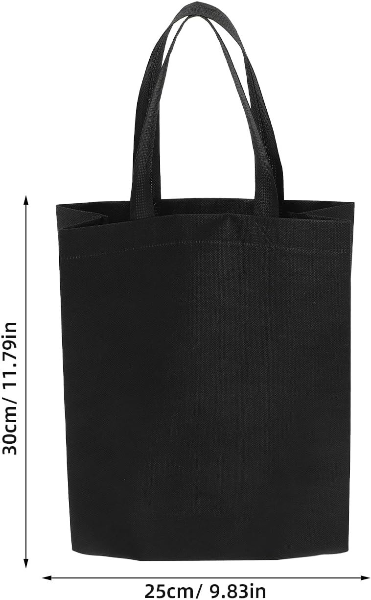 Wholesale 50pcs Black Non-woven Reusable Shopping Tote Bags with Handles for Party Favors Presents Groceries Factory
