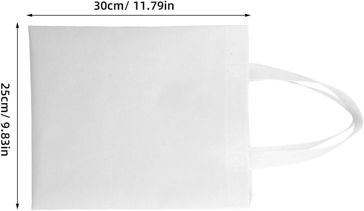 Wholesale 50pcs White Non-Woven Reusable Grocery Tote Bags with Handles for Shopping Party Gifts Holiday Festival Birthday Factory