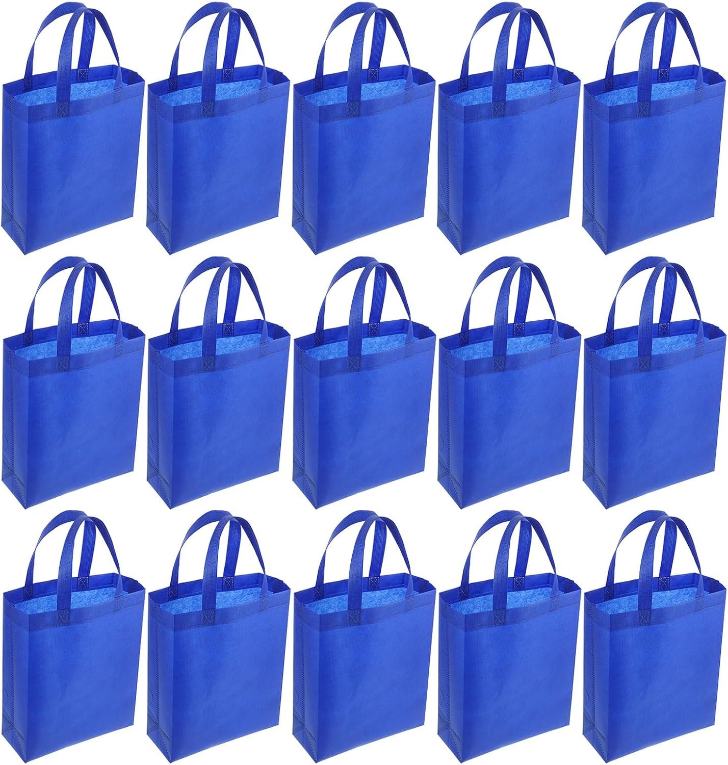 Wholesale 50pcs Blue Non-woven Reusable Grocery Tote Bags with Handles Shopping Party Holiday Festival Factory Wholesale 50pcs Blue Non-woven Reusable Grocery Tote Bags with Handles Shopping Party Holiday Festival Factory