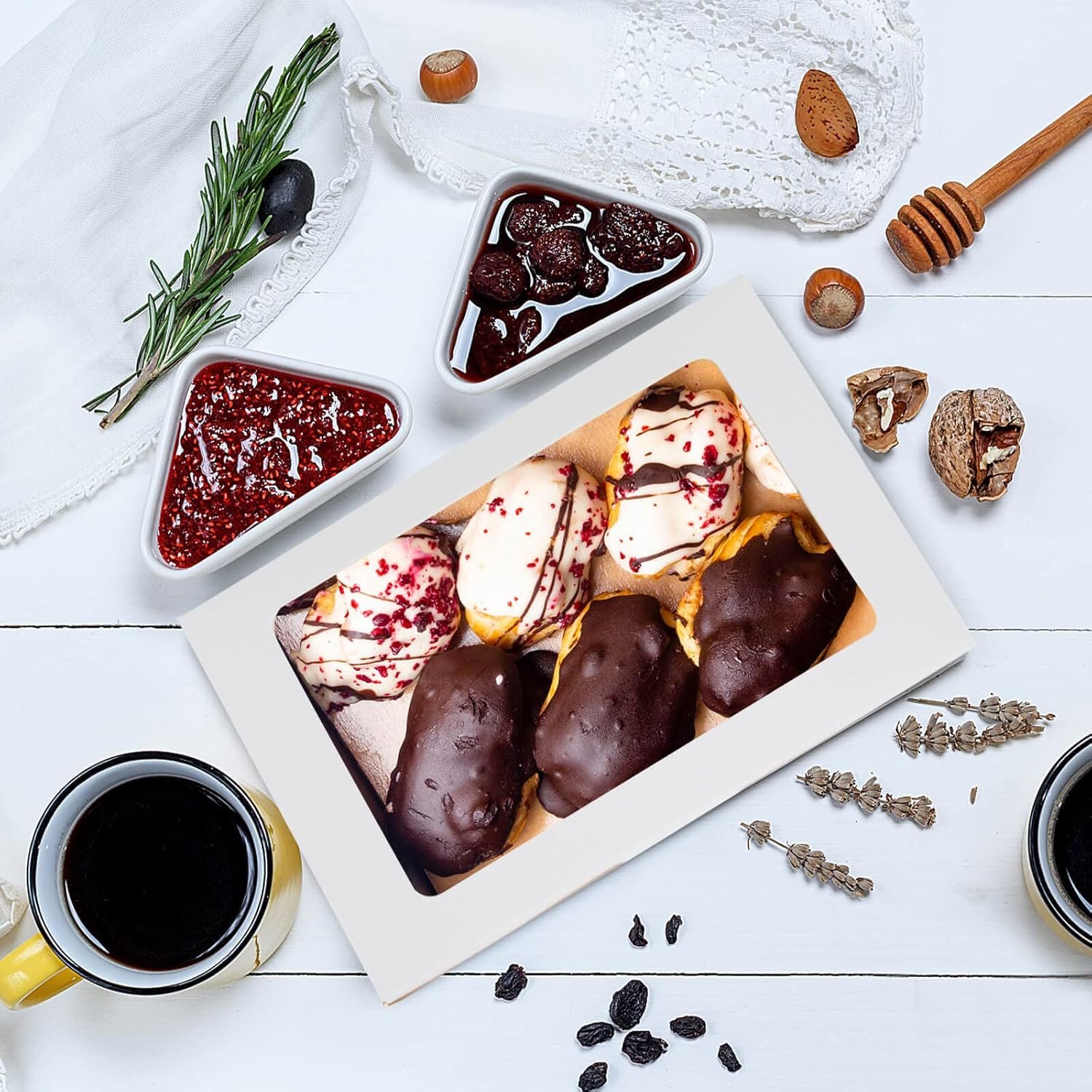 Wholesale White Bakery Boxes with Window 9x6x3 Inch Pastry Dessert Pie Packaging 30 Pack Factory