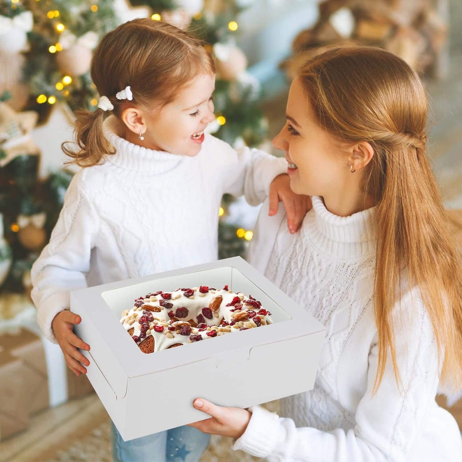 Wholesale White Bakery Boxes with Window 9x6x3 Inch Pastry Dessert Pie Packaging 30 Pack Factory