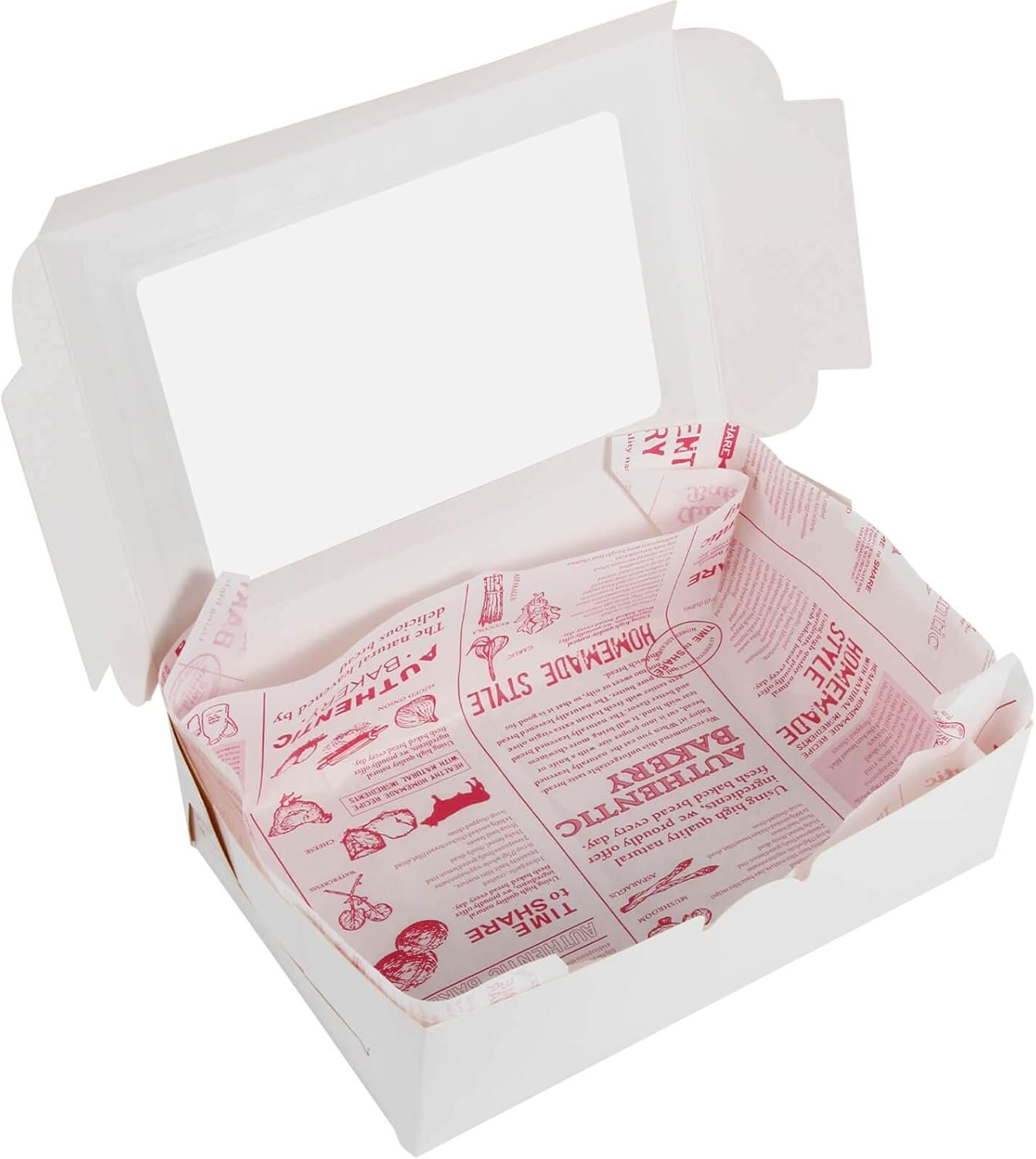 White Bakery Boxes with Window, 9x6x3 Inch, for Pastry, Dessert, Pies Packaging, Great for Birthday Party, 30 Pack