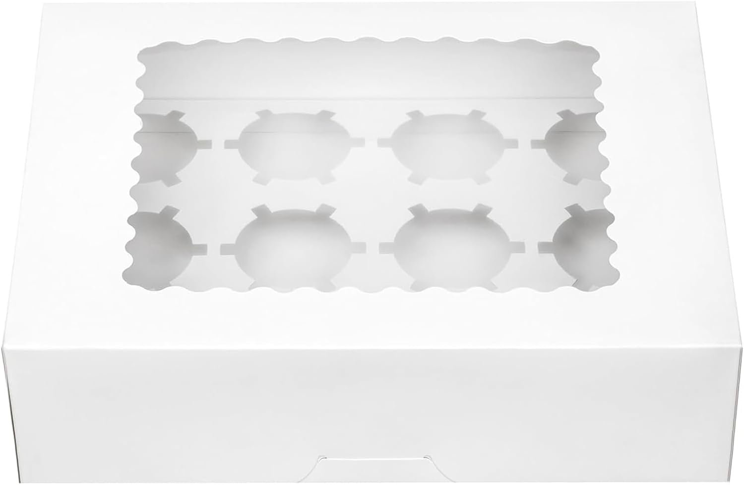 Pre-folded 12 count Cupcake Boxes, 15-Set Cupcake Container with Window Transport Holders Holding 180 pastry Box for Birthday, Holiday, Party Bakery Supplies 12.8" x 9.8" x 3.54" (White-15 Pack)