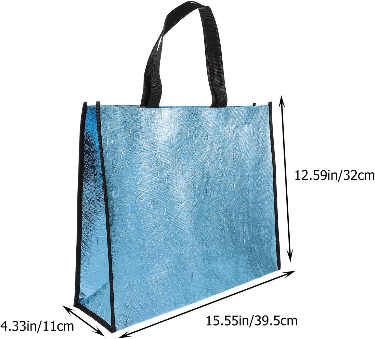 Wholesale Reusable Blue Non-Woven Tote Bags with Handles 4pcs for Grocery Wedding Packaging Factory