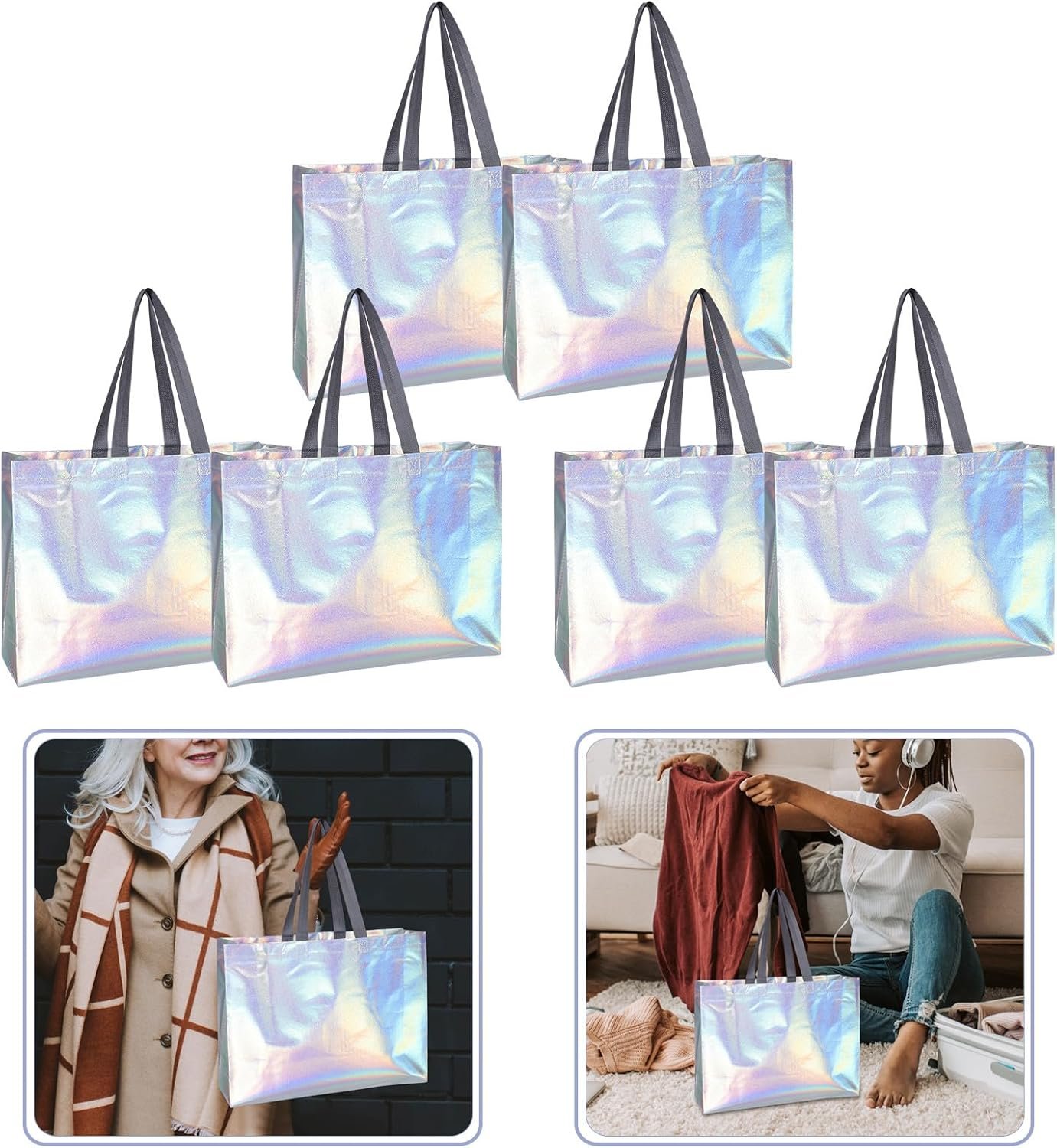 Wholesale Medium Size Reusable Tote Bags with Handles Non-Woven Laminated for Travel and Party Manufacturer
