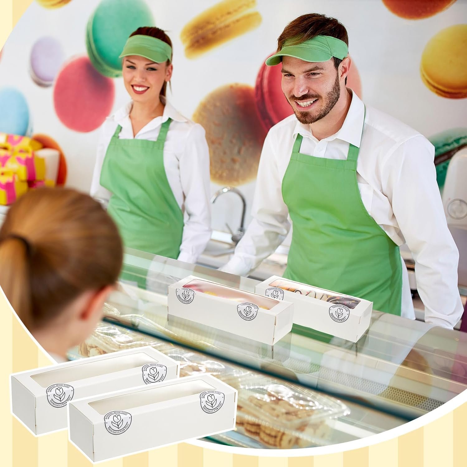 Wholesale 150 Pcs White Macaron Bakery Boxes with Window & Stickers for Chocolate Covered Strawberries Truffles Cookies Donuts Pastries Valentine Desserts Factory Wholesale 150 Pcs White Macaron Bakery Boxes with Window & Stickers for Chocolate Covered Strawberries Truffles Cookies Donuts Pastries Valentine Desserts Factory