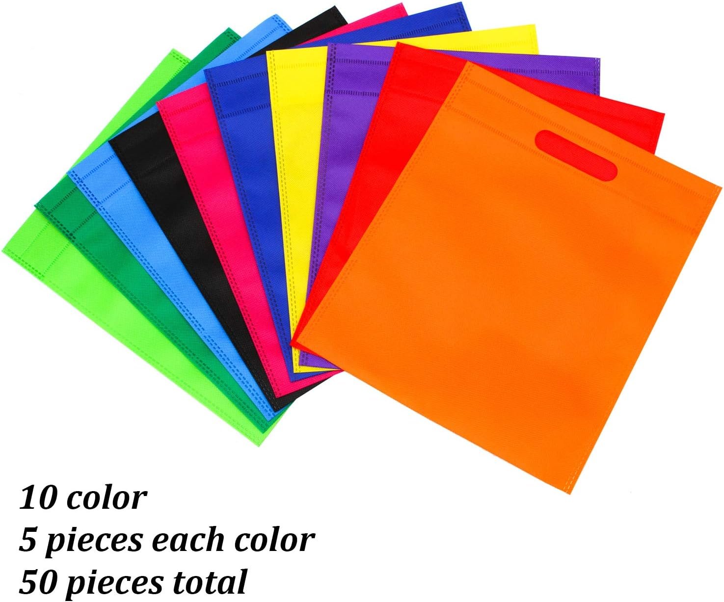 Wholesale 50 Pieces 9.5×11.5 Inch Non-woven Rainbow Party Gift Bags with Handles Goodie Treat Favor Tote Bags for Birthday Supplies Factory Wholesale 50 Pieces 9.5×11.5 Inch Non-woven Rainbow Party Gift Bags with Handles Goodie Treat Favor Tote Bags for Birthday Supplies Factory
