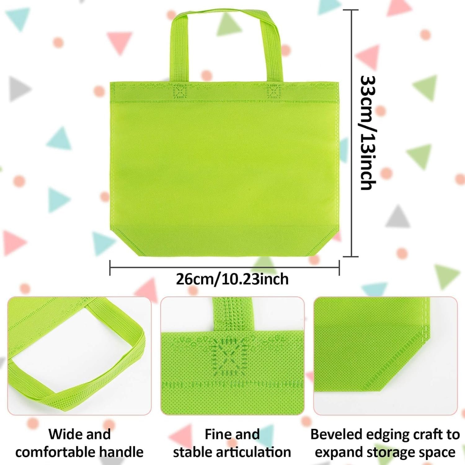 Wholesale Non-Woven Reusable Party Favor Bags 10 PCS with Handles Colorful Solid Color Medium Size 10.3x13 Inch for Christmas Gifts Birthday Party Grocery Storage Factory