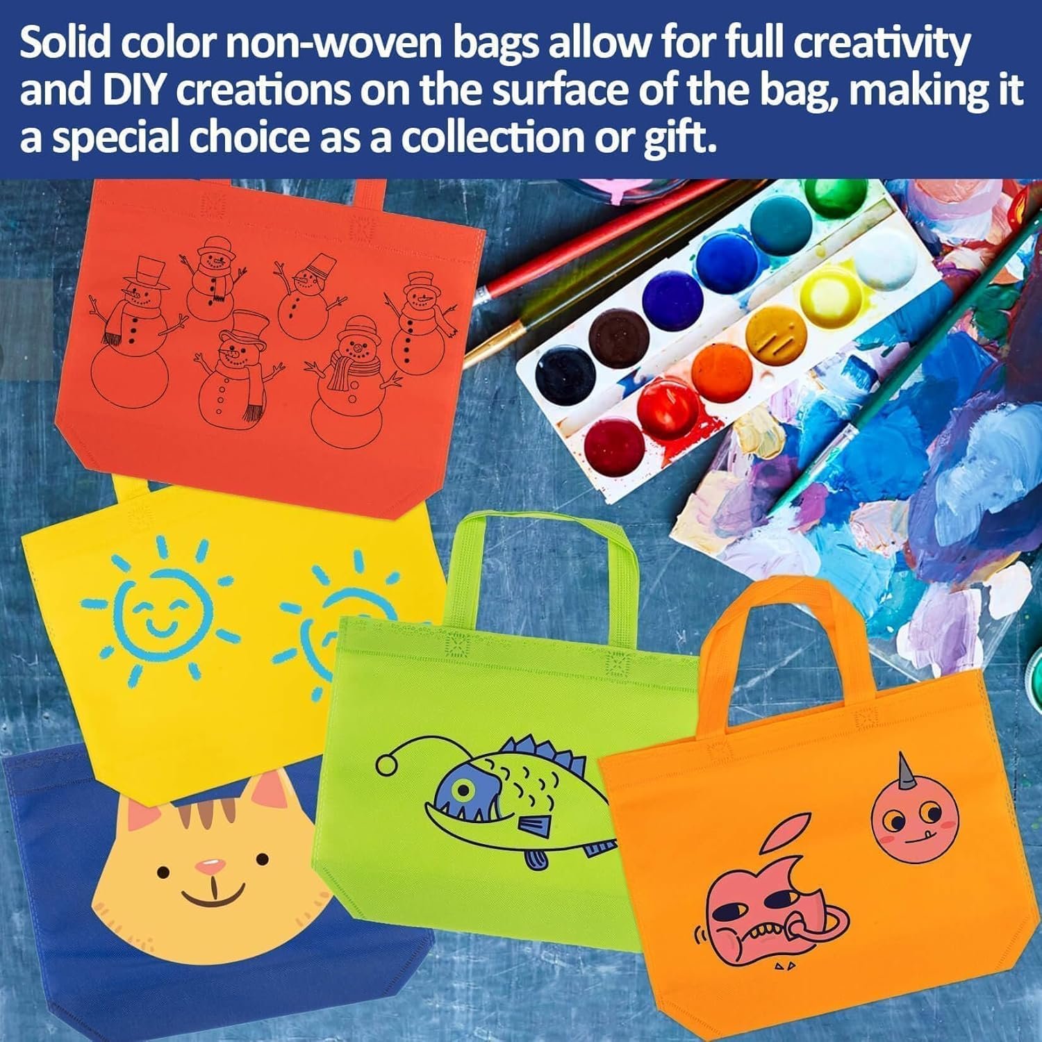 Wholesale Non-Woven Reusable Party Favor Bags 10 PCS with Handles Colorful Solid Color Medium Size 10.3x13 Inch for Christmas Gifts Birthday Party Grocery Storage Factory