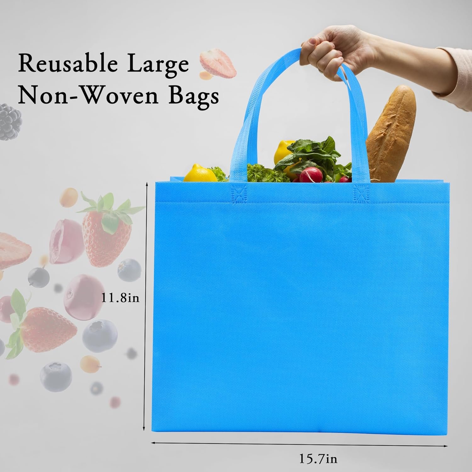 Wholesale Large 15.7'' Rainbow Non-Woven Reusable Tote Grocery Shopping Bags Factory