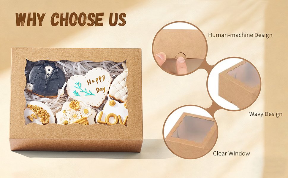 Wholesale 50PCS 8x6x2.5 Inch Bakery Boxes with Window for Macarons Donuts Cookies Pastries Muffins Chocolate Covered Strawberries supplier Wholesale 50PCS 8x6x2.5 Inch Bakery Boxes with Window for Macarons Donuts Cookies Pastries Muffins Chocolate Covered Strawberries supplier