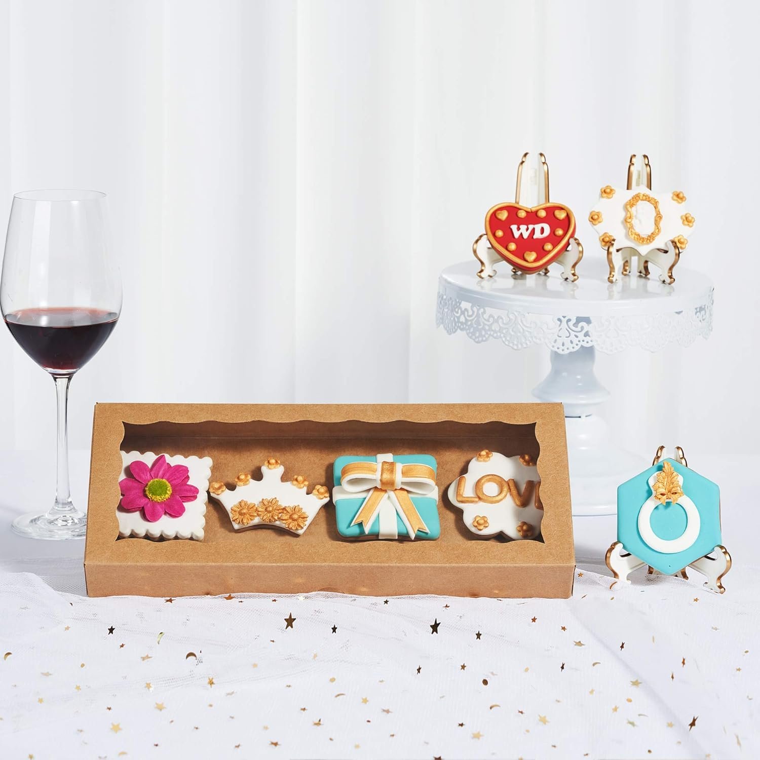 Wholesale 24PCS 12x5x1.5in Auto-Popup One-Piece Kraft Brown Premium Cookie Macaron Bakery Boxes Holiday Gift Sets Factory