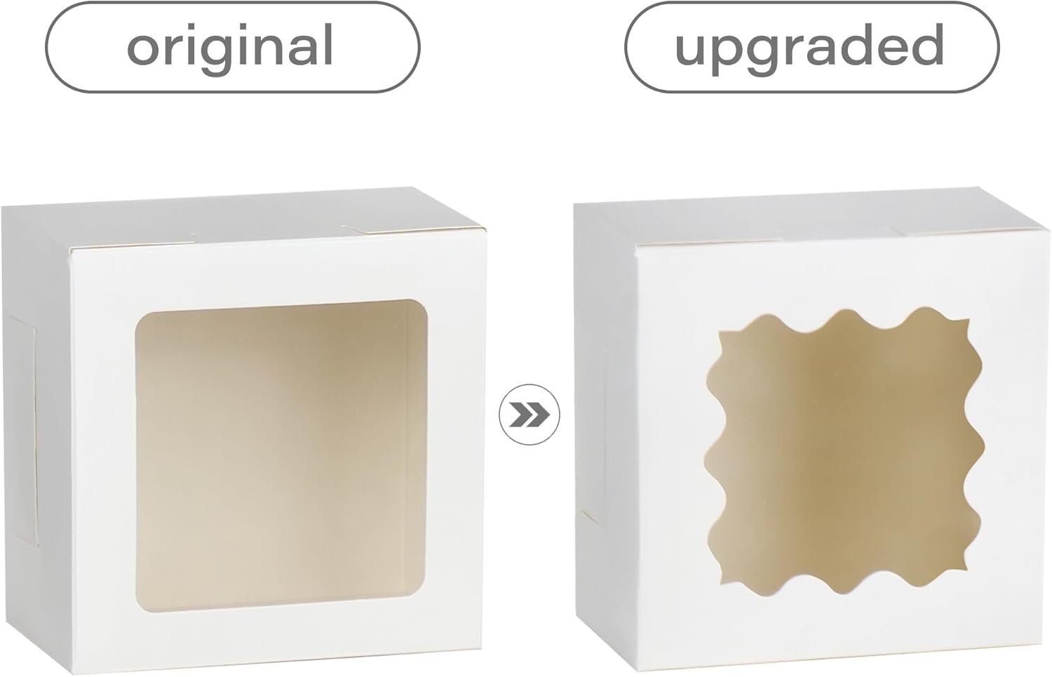 Wholesale 60pcs 4x4x2.5 Inch Cookie Bakery Boxes with Window for Cupcakes Macarons Donuts Pastries Treats Factory