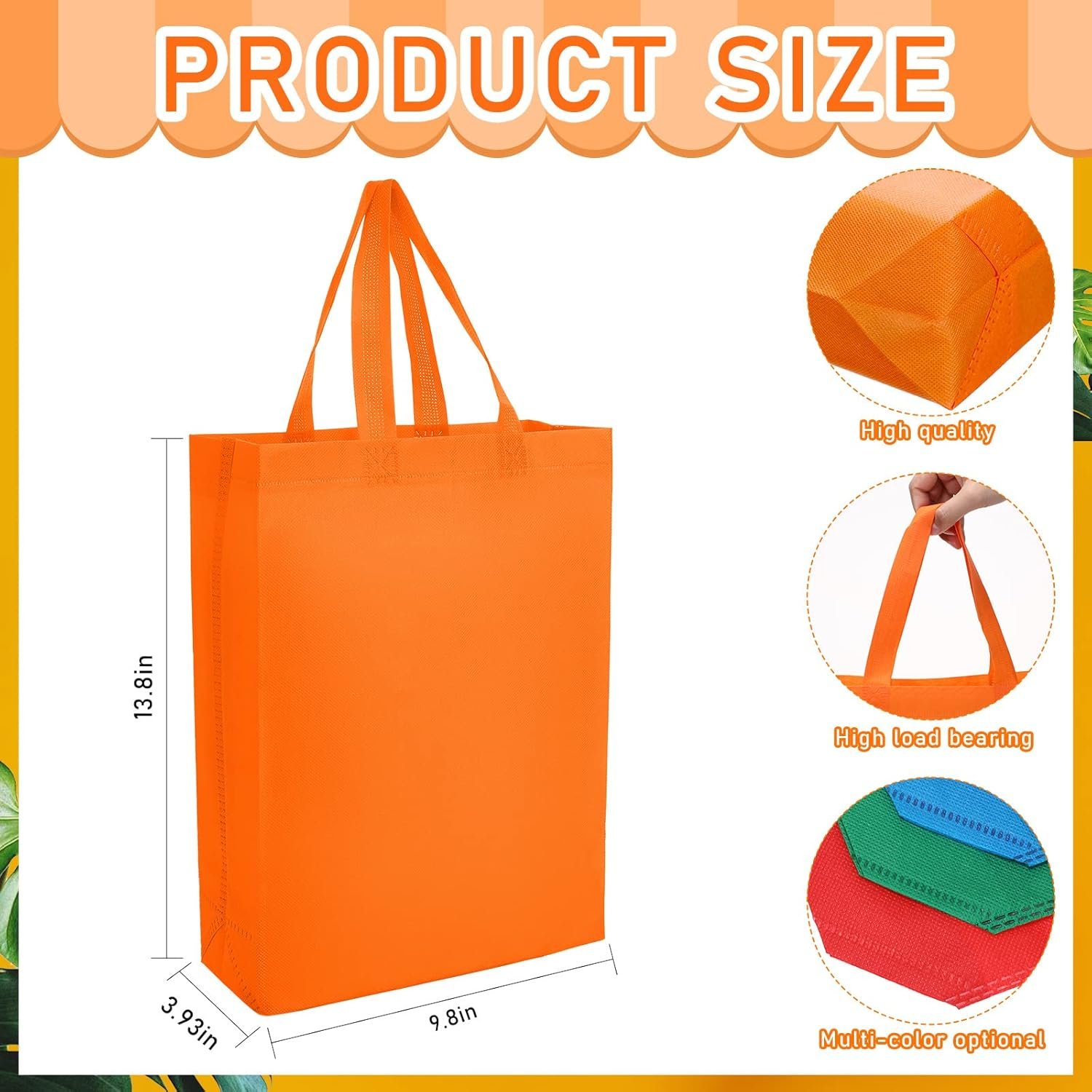 Wholesale 72 Pcs Non Woven Tote Bags Reusable with Handles Grocery Gift Bags for Christmas Party Favors Factory Wholesale 72 Pcs Non Woven Tote Bags Reusable with Handles Grocery Gift Bags for Christmas Party Favors Factory