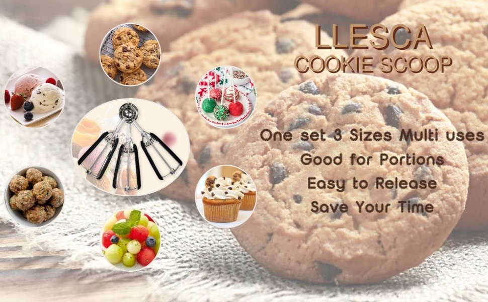 OEM 3-Piece 18/8 Stainless Steel Cookie Ice Cream Scoop Set Trigger Release Non-Slip Grip Baking Dough factory OEM 3-Piece 18/8 Stainless Steel Cookie Ice Cream Scoop Set Trigger Release Non-Slip Grip Baking Dough factory