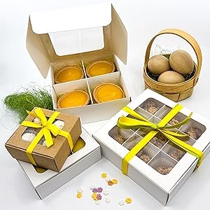 Wholesale 20pcs White Window Treat Boxes Dividers 4 Small Compartments 4.5x4.5x1.9in Chocolate Strawberries Macaron Baked Goods Packaging Factory