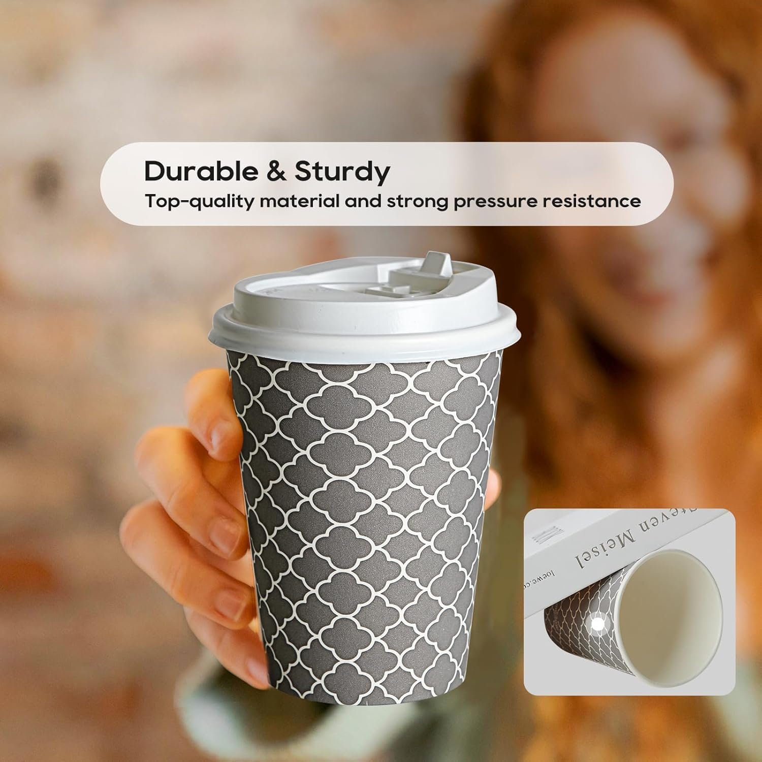 Wholesale 12oz Disposable Paper Coffee Cups with Lids 100 Sets To Go for Espresso Tea Beverages Cafes Offices Home Manufacturer